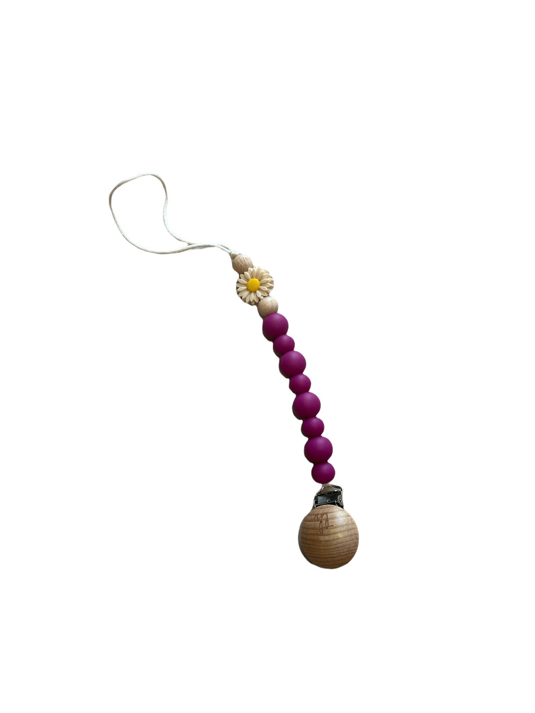 LIMITED EDITION Daisy Grande Pacifier Clip: Blush