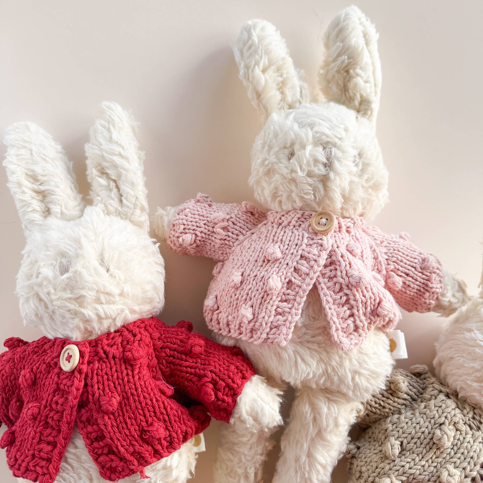 Plush Toy Popcorn Cotton Cardigan Stuffed Animal Dress Up: Blush