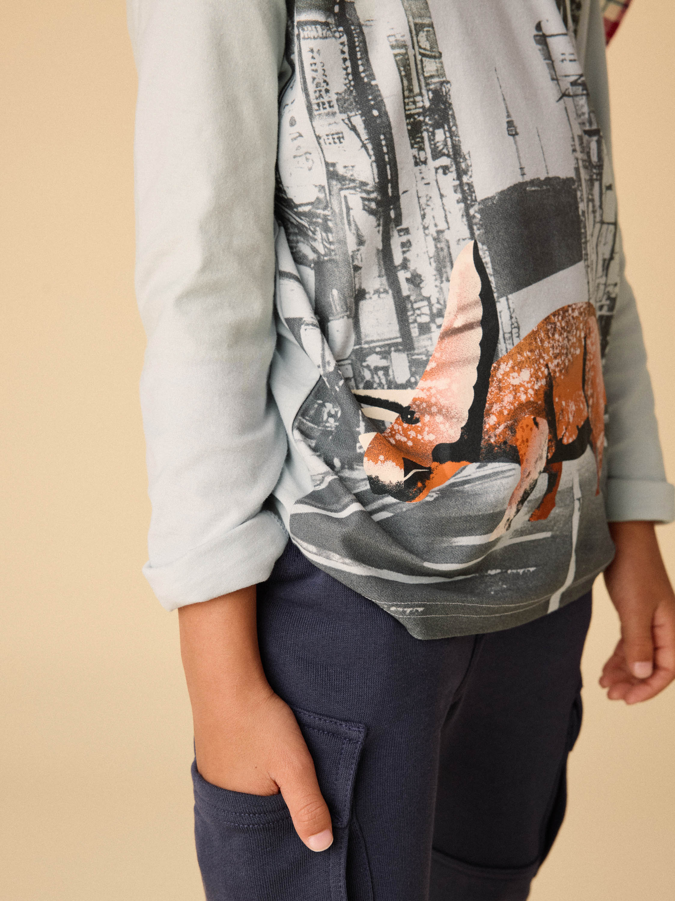 Pearl Blue Dino In Seoul Graphic Tee — gallery photo 4