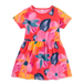 Large Tropical Floral Short Sleeve Twirl Dress