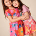 Large Tropical Floral Short Sleeve Twirl Dress — gallery photo 4