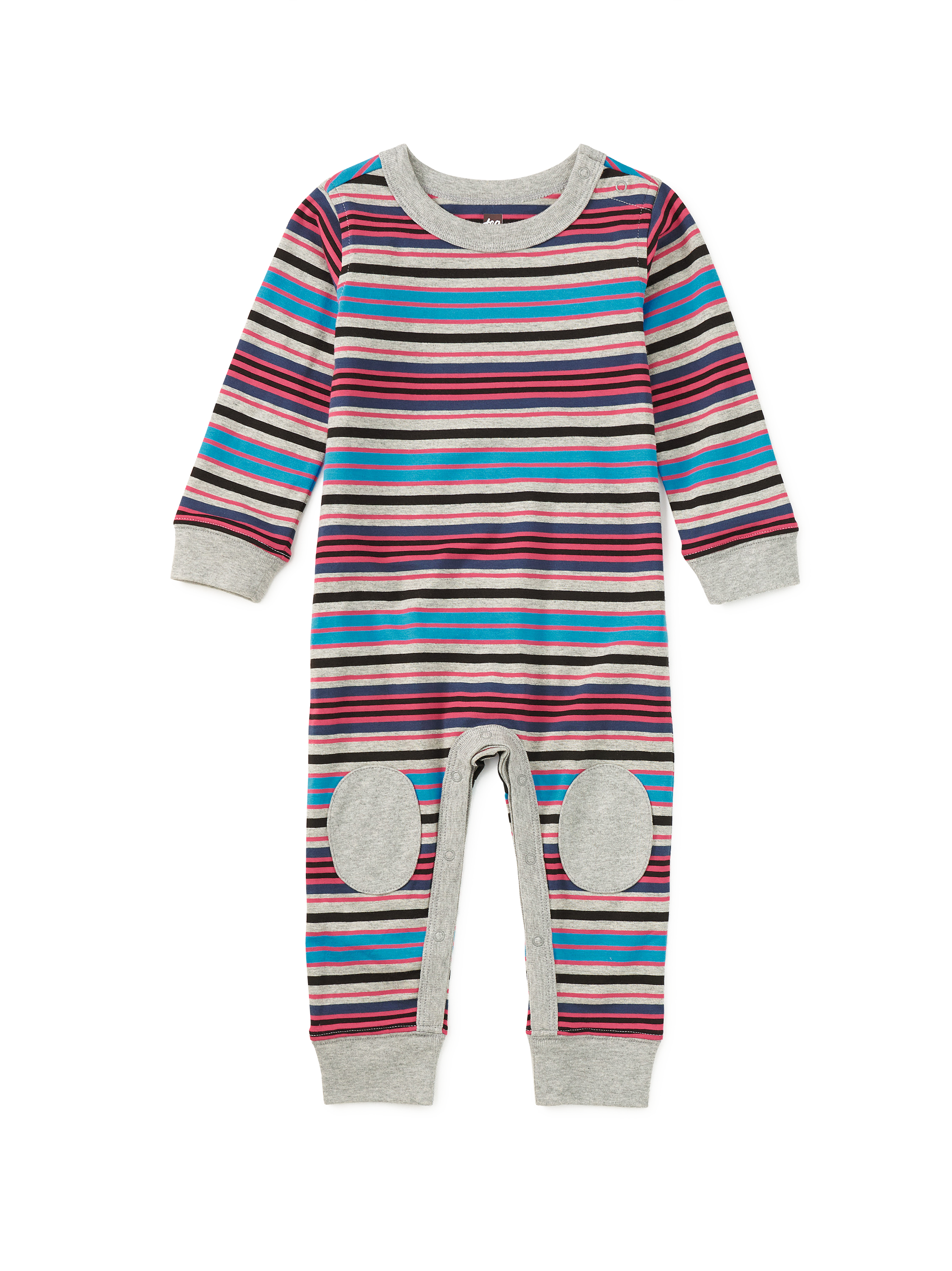 Stripe Knee Patch Romper