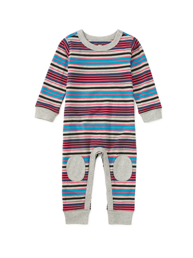 Stripe Knee Patch Romper