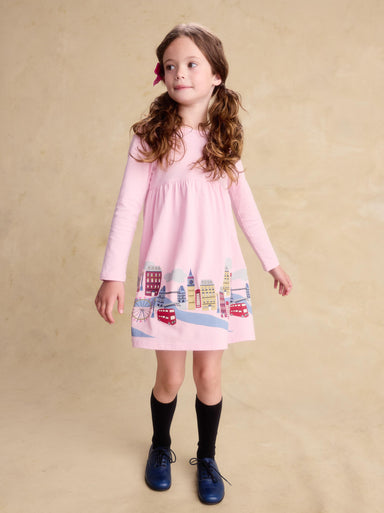 Pink Lady London Cityscape Skirted Dress — gallery photo 2