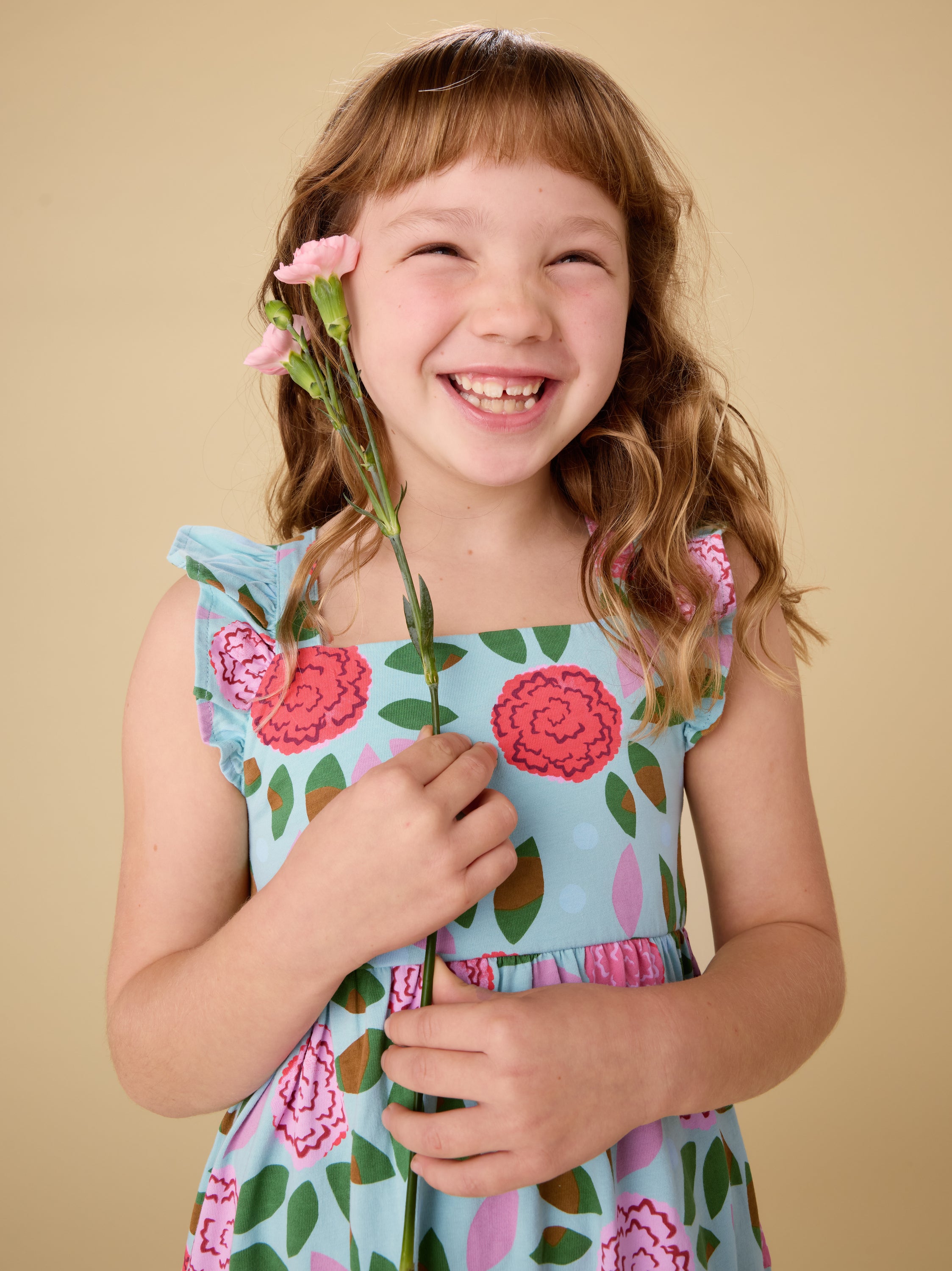 Spinning Carnations Ruffle Strap Dress — gallery photo 5