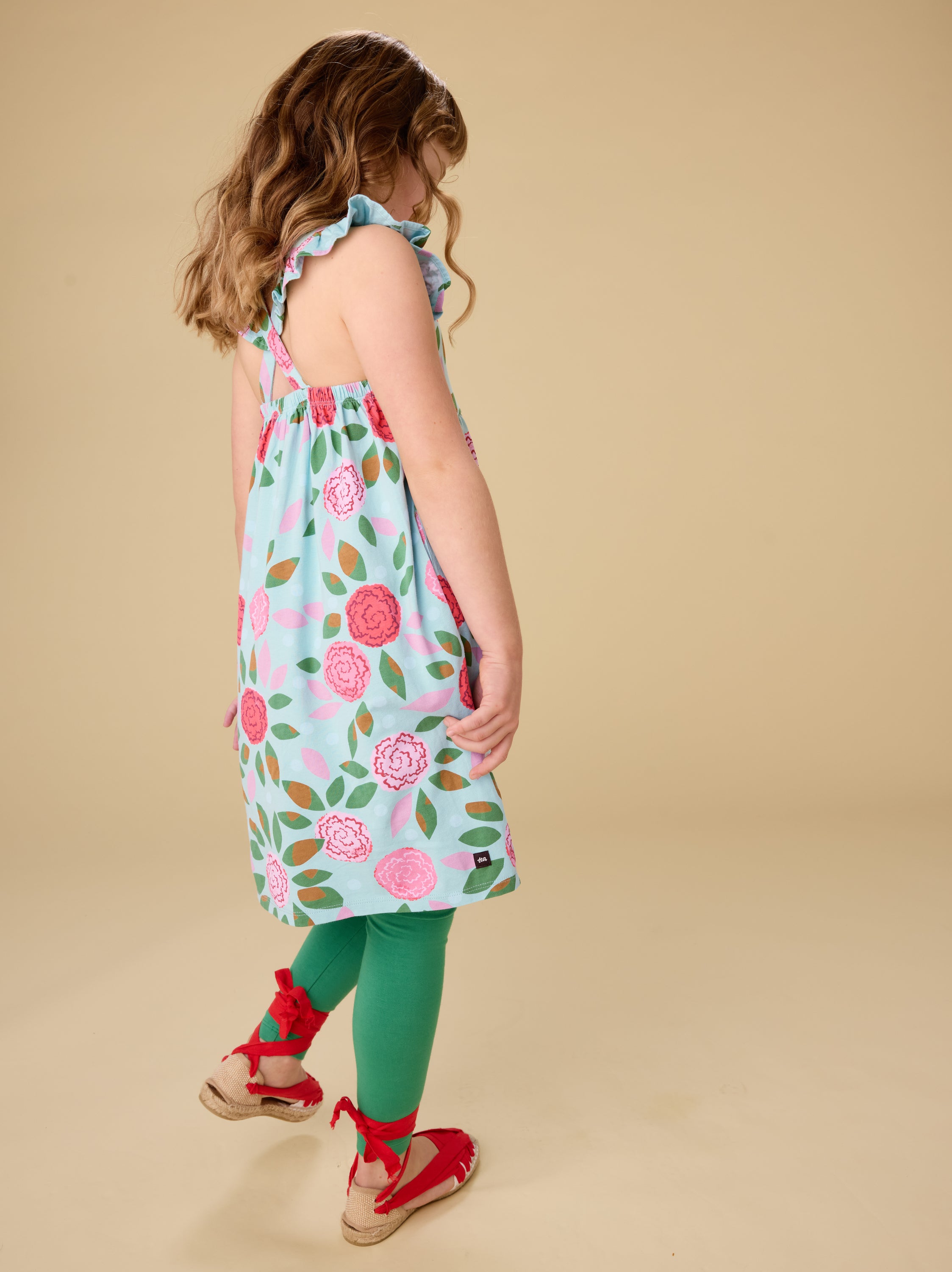 Spinning Carnations Ruffle Strap Dress — gallery photo 6