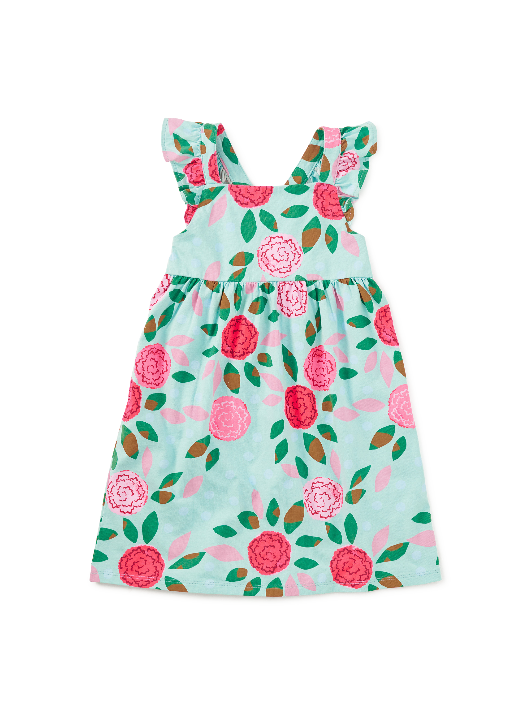 Spinning Carnations Ruffle Strap Dress