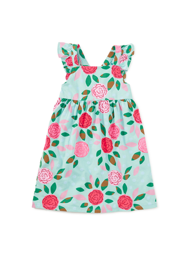 Spinning Carnations Ruffle Strap Dress