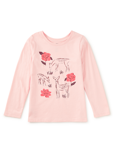 Apple Blossom Deer & Rose Graphic Tee — main product photo