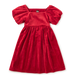 Red Wagon Puff Shoulder Velour Dress — main product photo