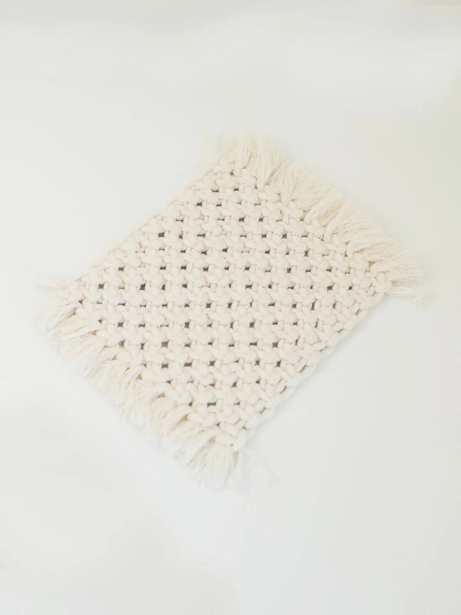Dollhouse Macrame Rectangle Rug | Ivory or Natural: Ivory