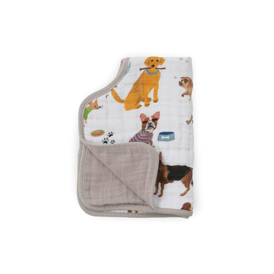 Woof Cotton Muslin Burp Cloth