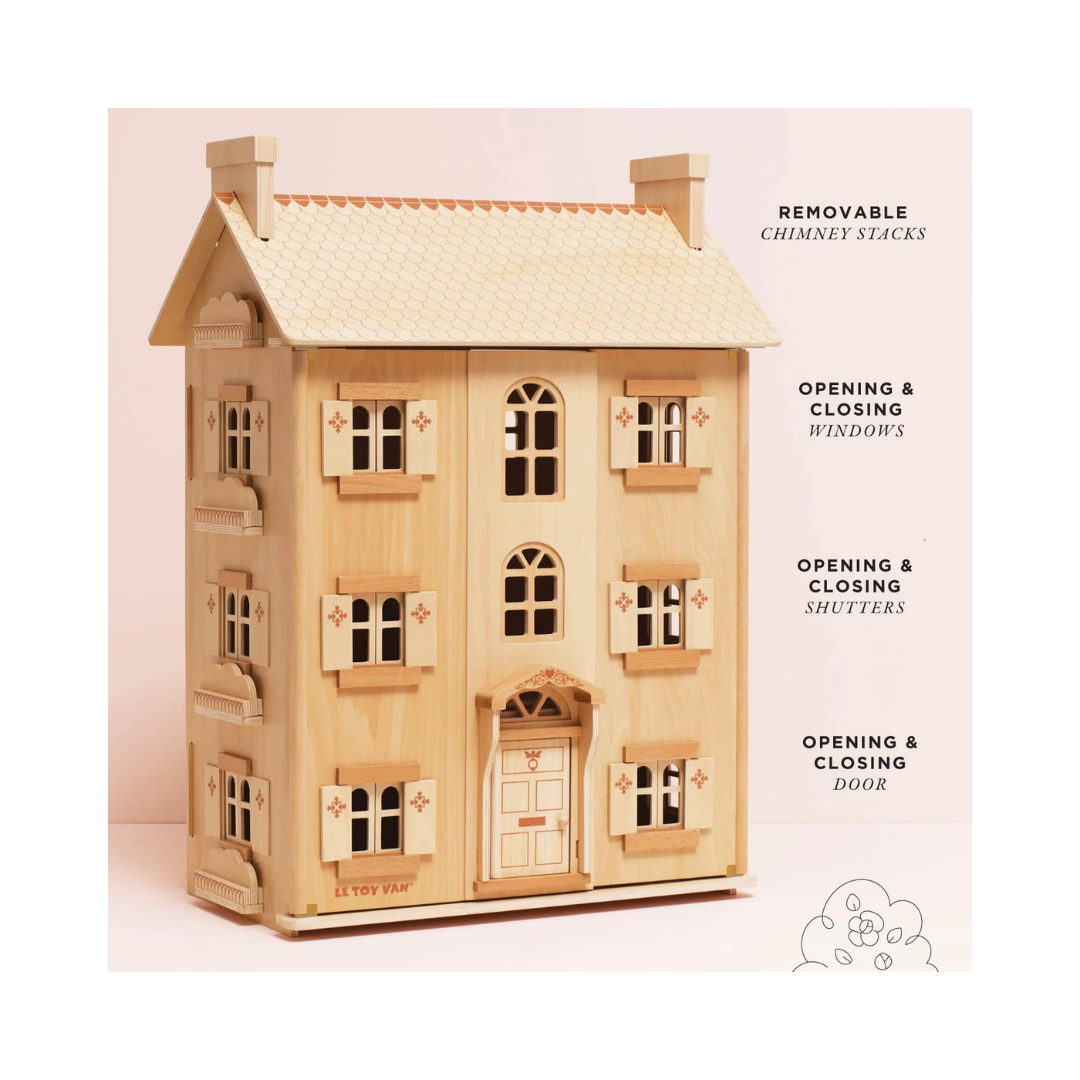 The Grand Natural Wood Doll House