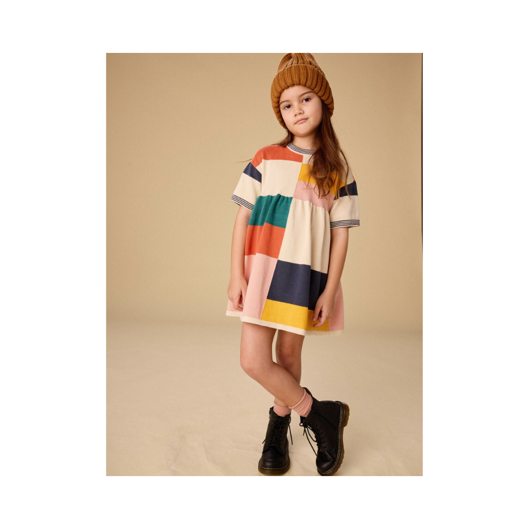 Almond Colorblock Sweater Dress
