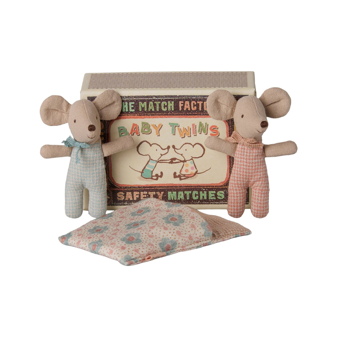 Twins Baby Mice in Matchbox
