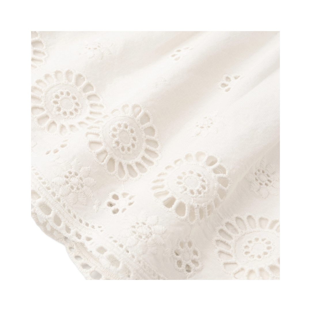 Eyelet Top And Pant Set - Ivory