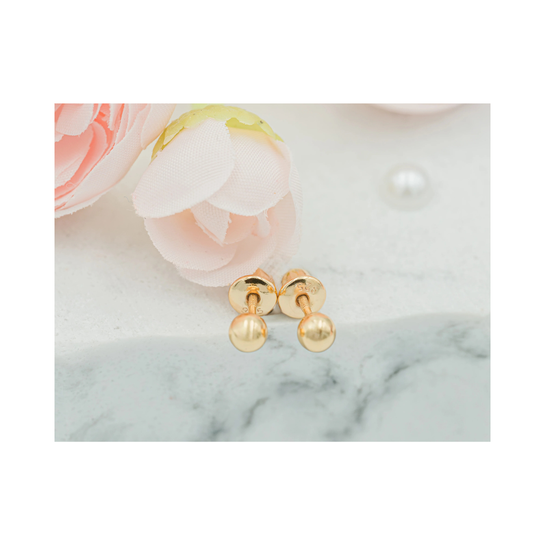 Gold Ball Stud Earring