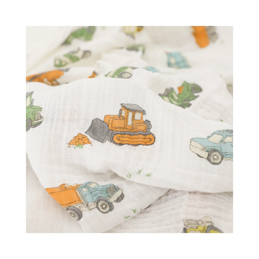 Cotton Muslin Swaddle Work Trucks