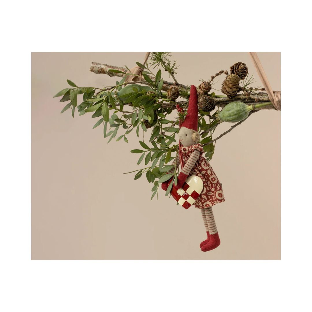 Metal Ornament Small Heart, Red