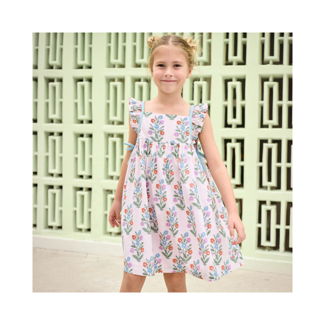 Pink Dew Drop Block Print Dress