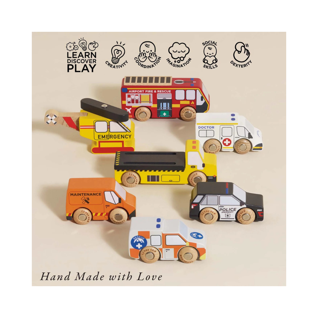 Emergency Wooden Vehicle Set