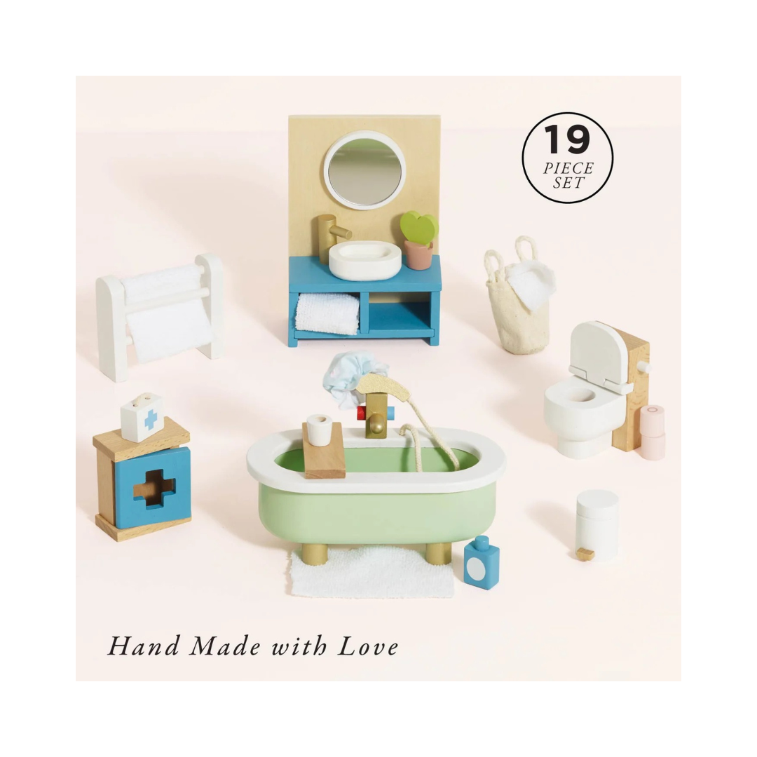Wooden Dolls House Bathroom Furniture