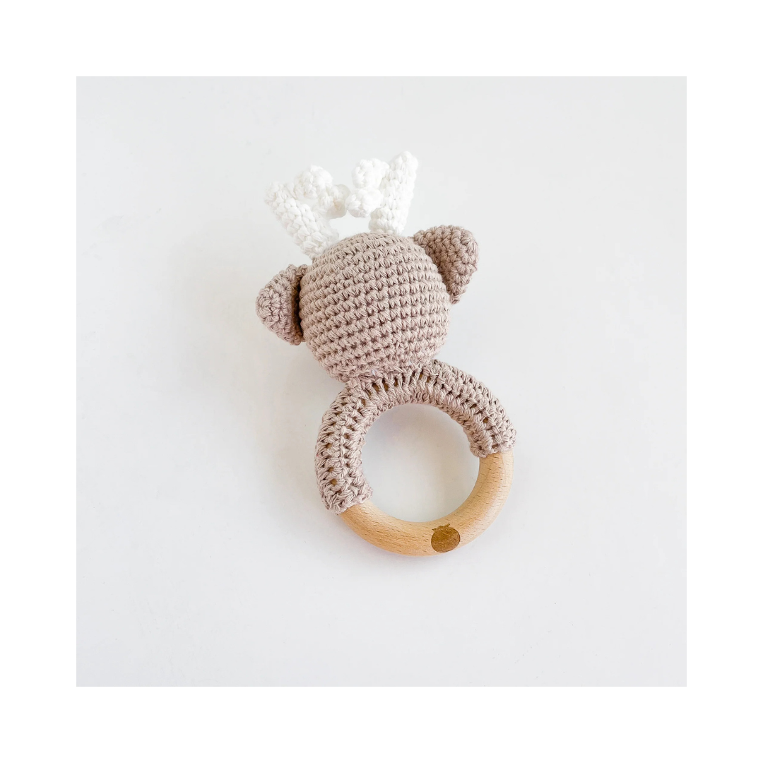 Deer Cotton Crochet Teether Rattle