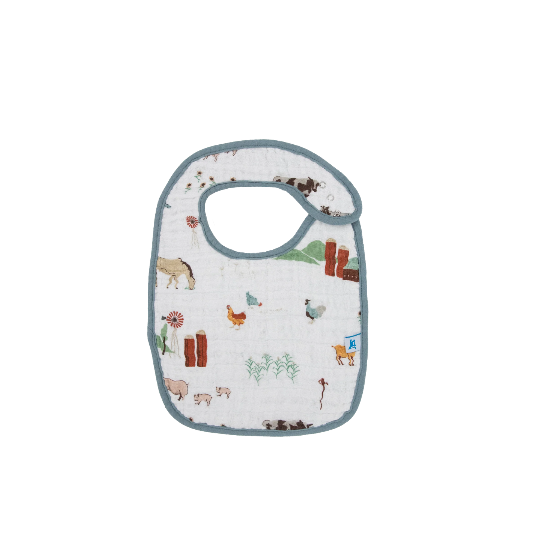 Cotton Muslin Classic Bib 3 Pack - Farmyard