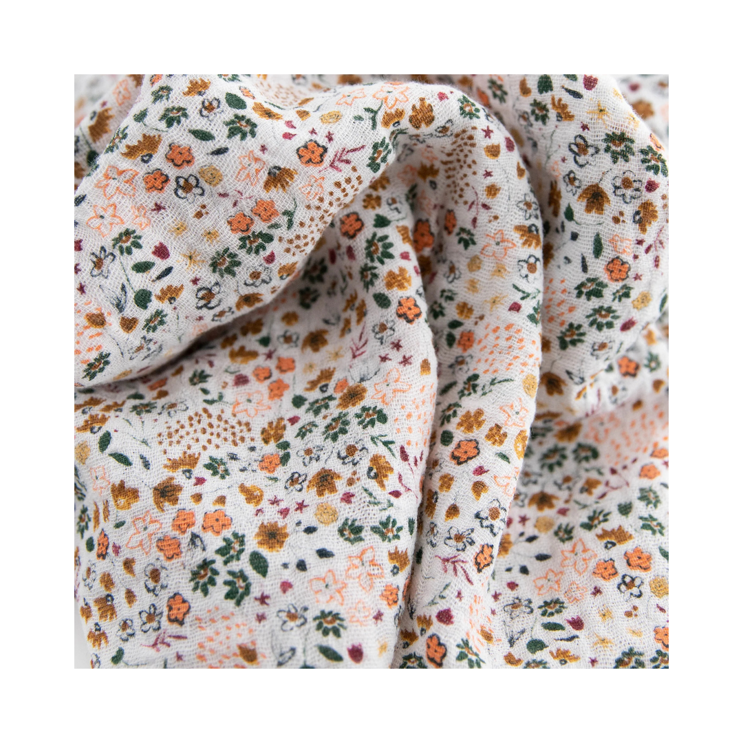 Cotton Muslin Swaddle Pressed Petals
