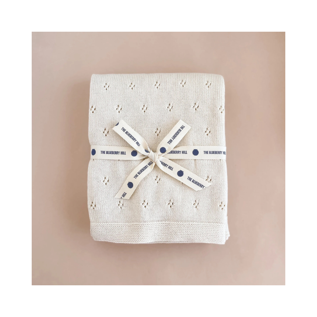 Pique Blanket Cream Heart Set