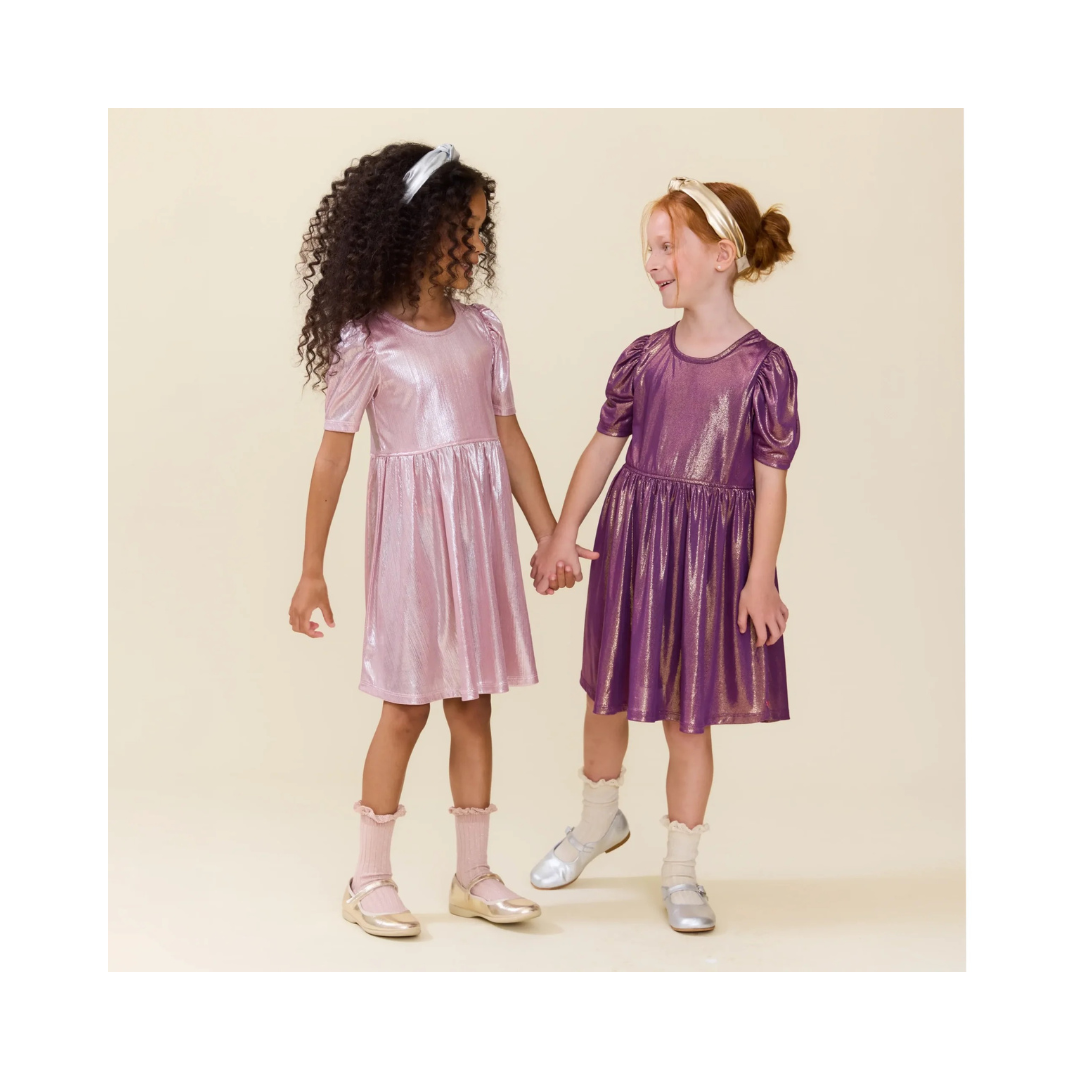 Glitter Pink Lame Dress