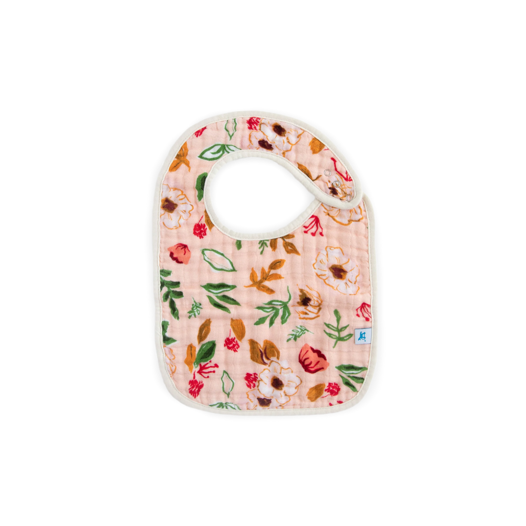 Cotton Muslin Classic Bib 3 Pack - Vintage Floral