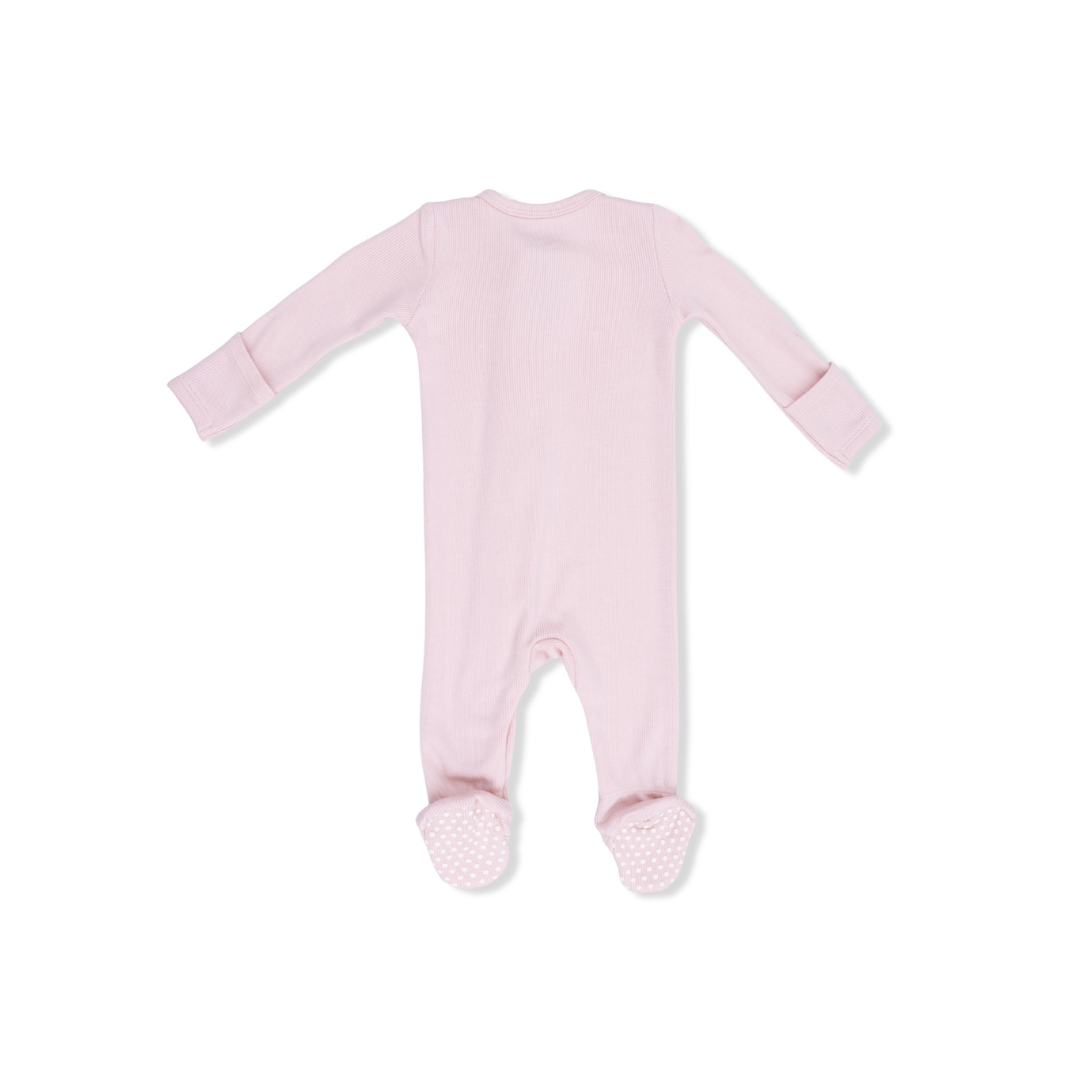 Veiled Pink Rib - 2 Way Zipper Footie