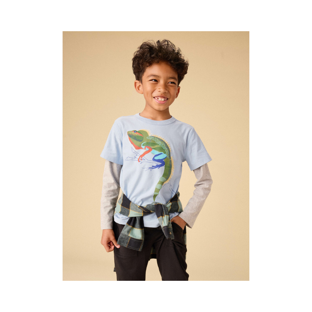 Scenic Blue Water Dragon Layered Tee
