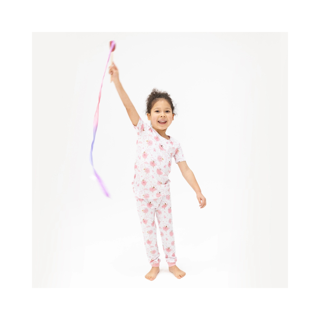Ribbon Ballerinas Short Sleeve Loungewear Set
