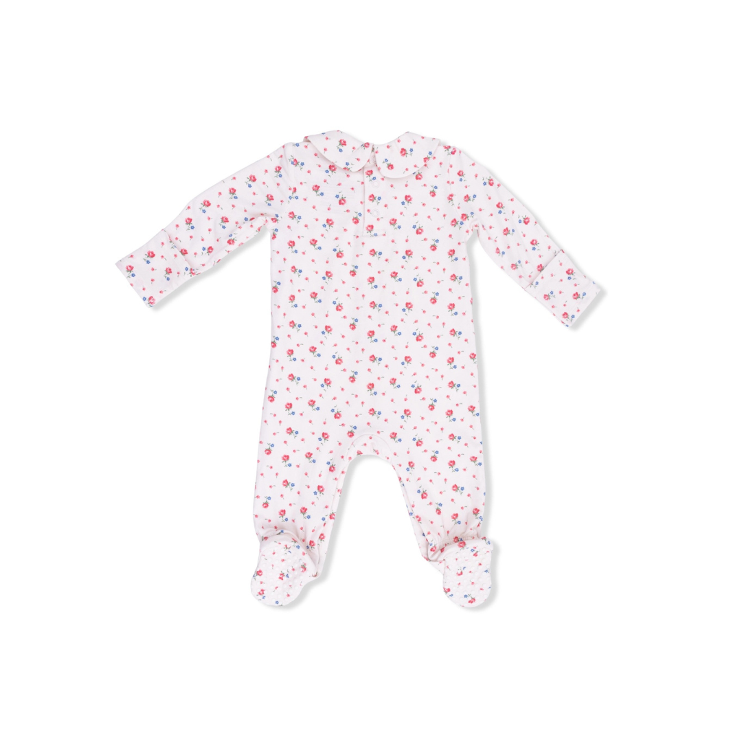 Joli Rosette Smocked Peter Pan Snap Footie