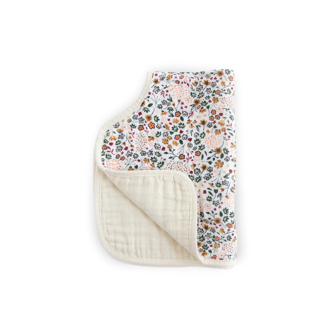 Cotton Muslin Burp Cloth Pressed Petals