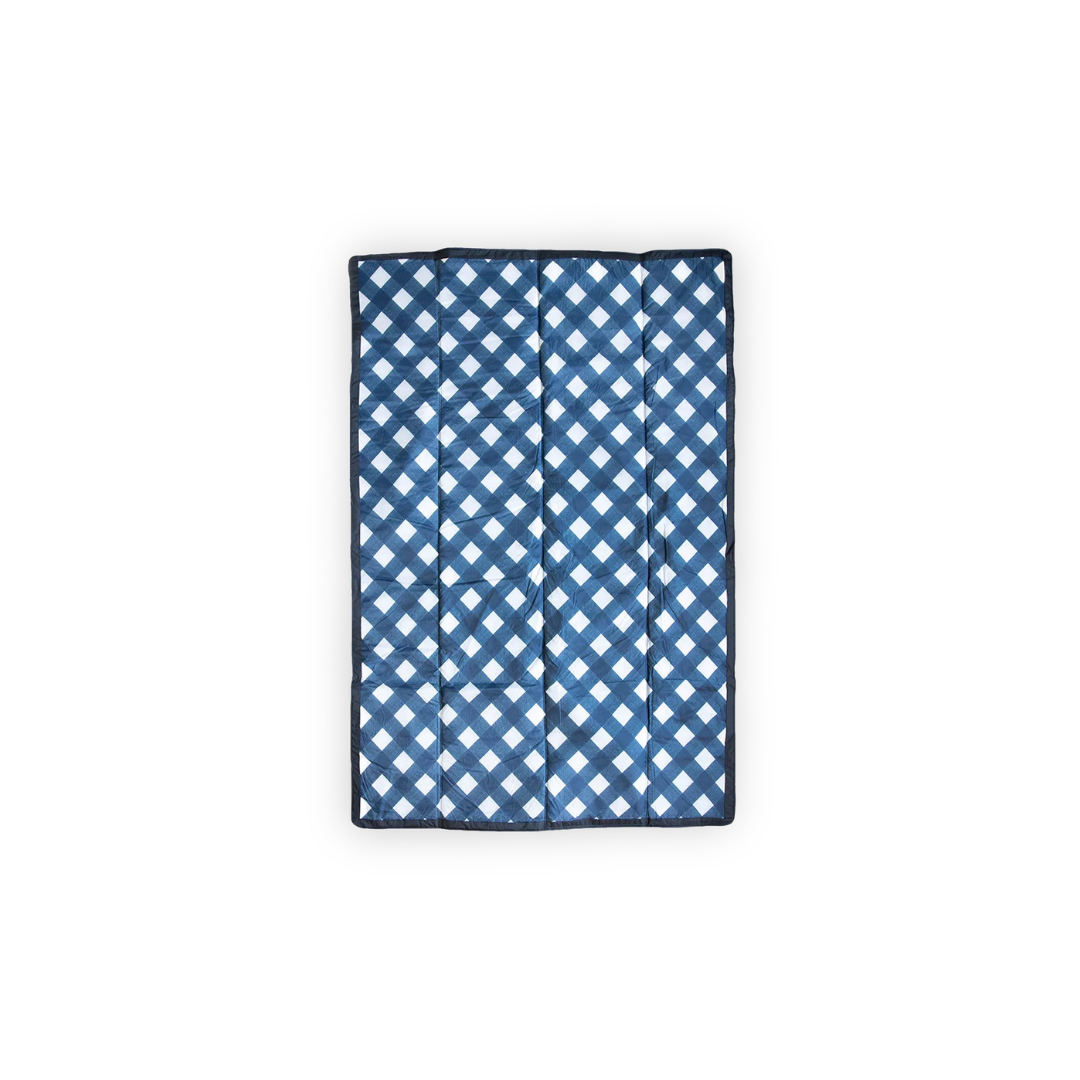 Navy Plaid Outdoor Blanket 5' x 7'