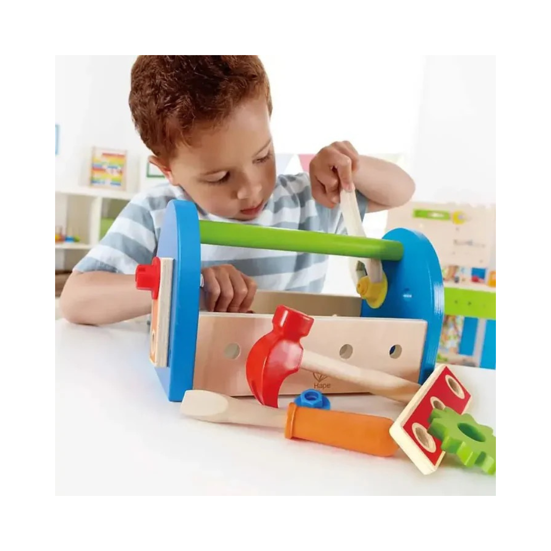 Hape Fix It Kid's Wooden Tool Box and Accessory Play Set