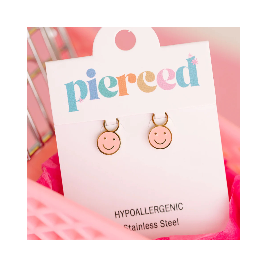 Pink Smiley Earring Charm