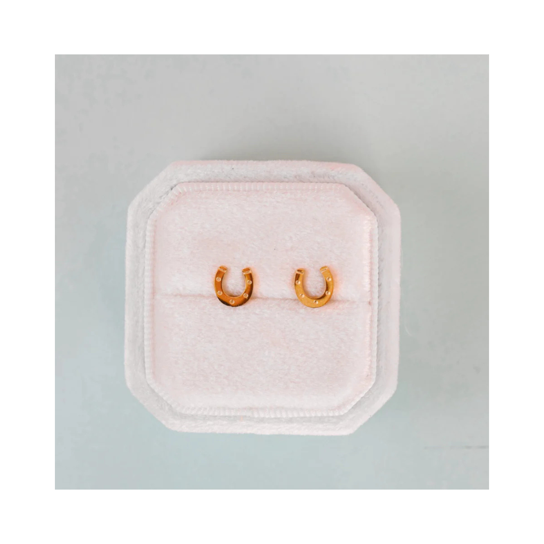 Lucky You Horseshoe Screw-back Earrings