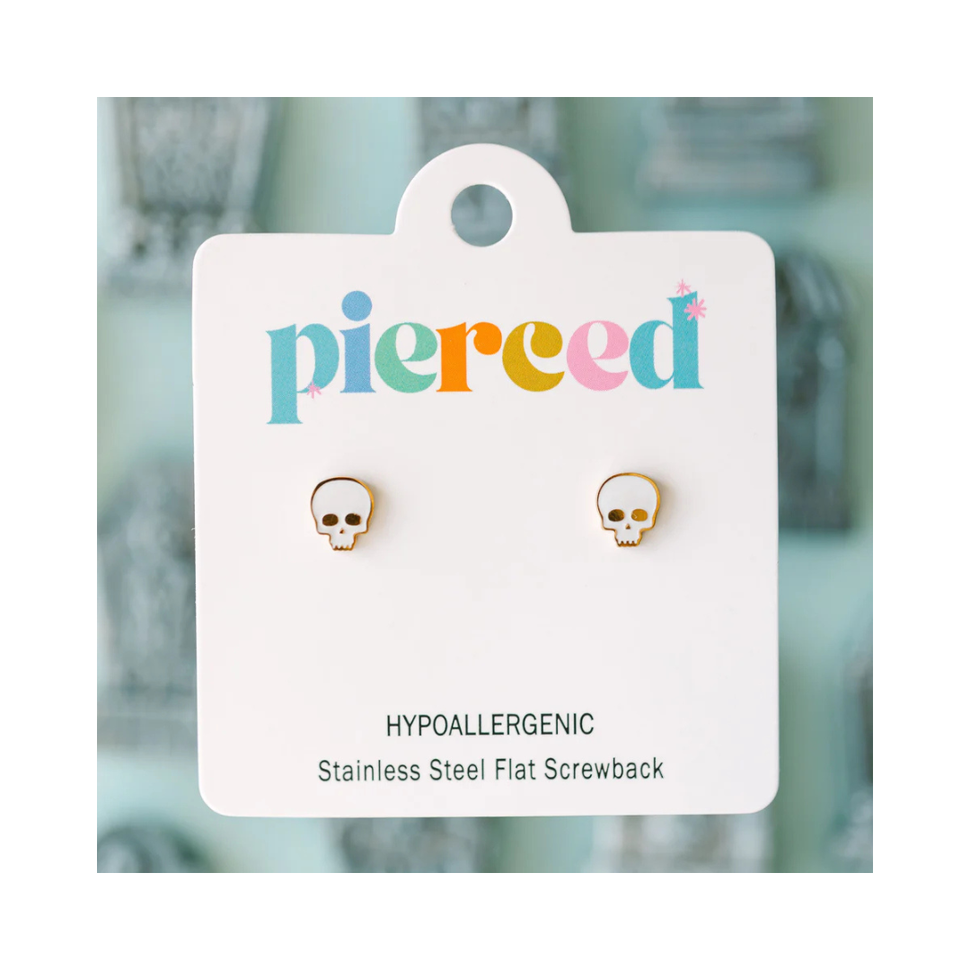 Skull Screw Back Earring