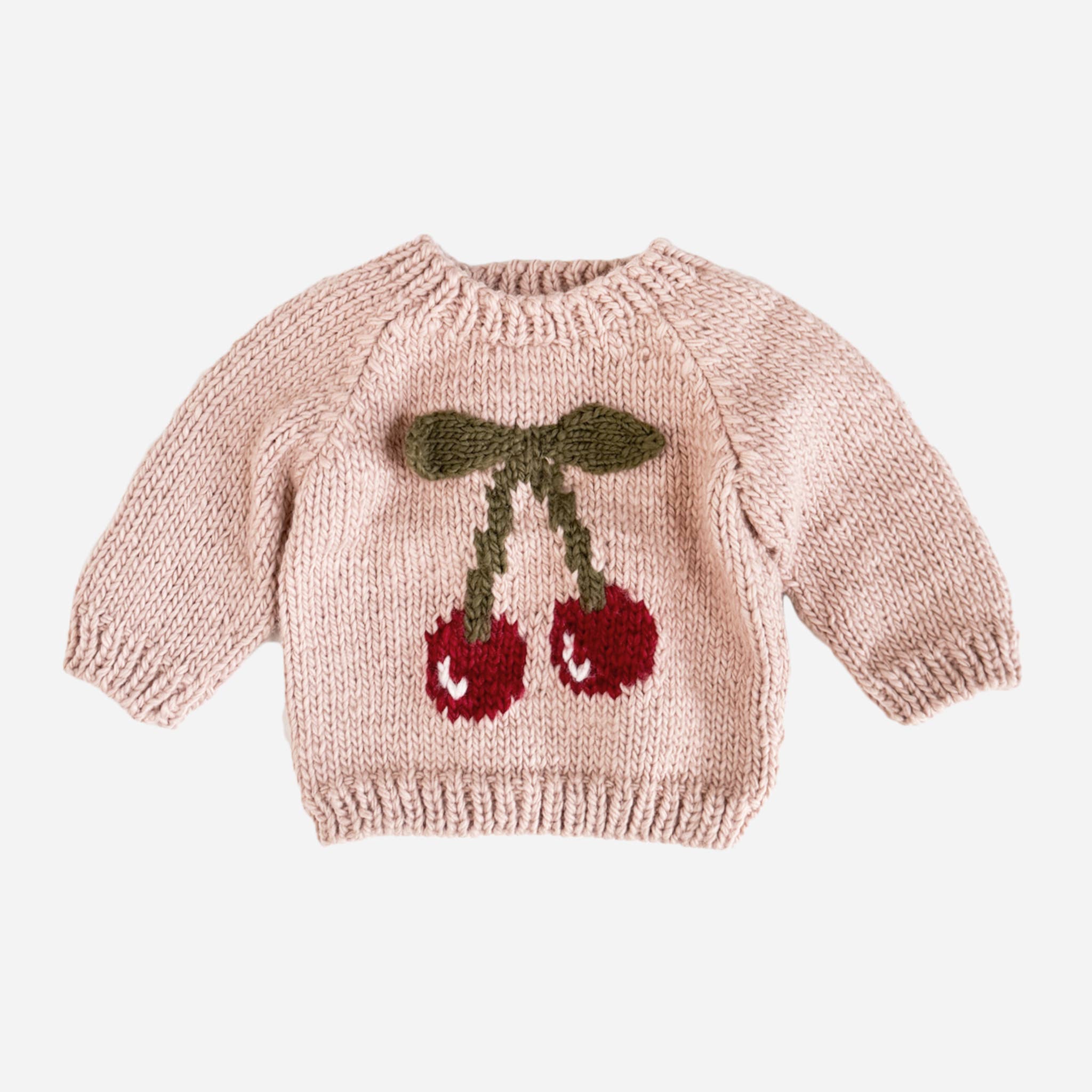 Cherry Pullover Sweater Baby Kid Valentine's Fruit Gift: Blush / S 12-24m