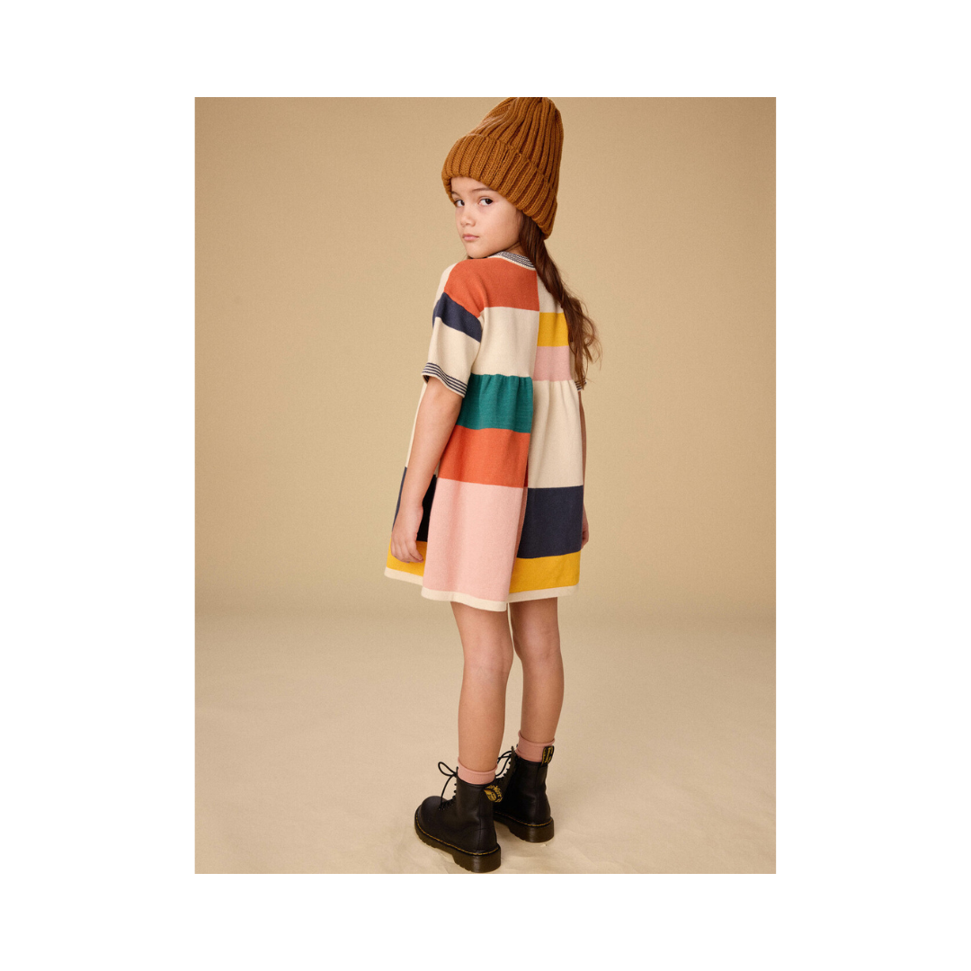 Almond Colorblock Sweater Dress