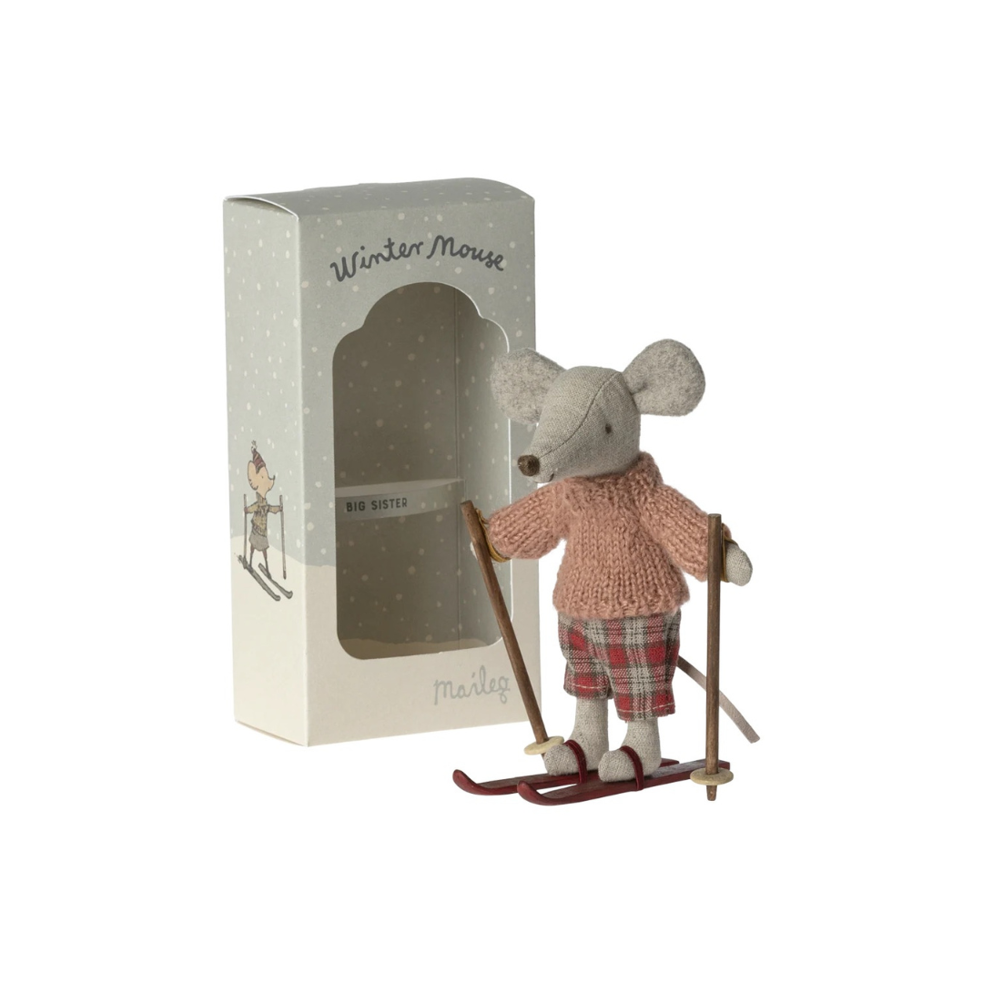 Winter Mouse Big Sister w/Ski Set