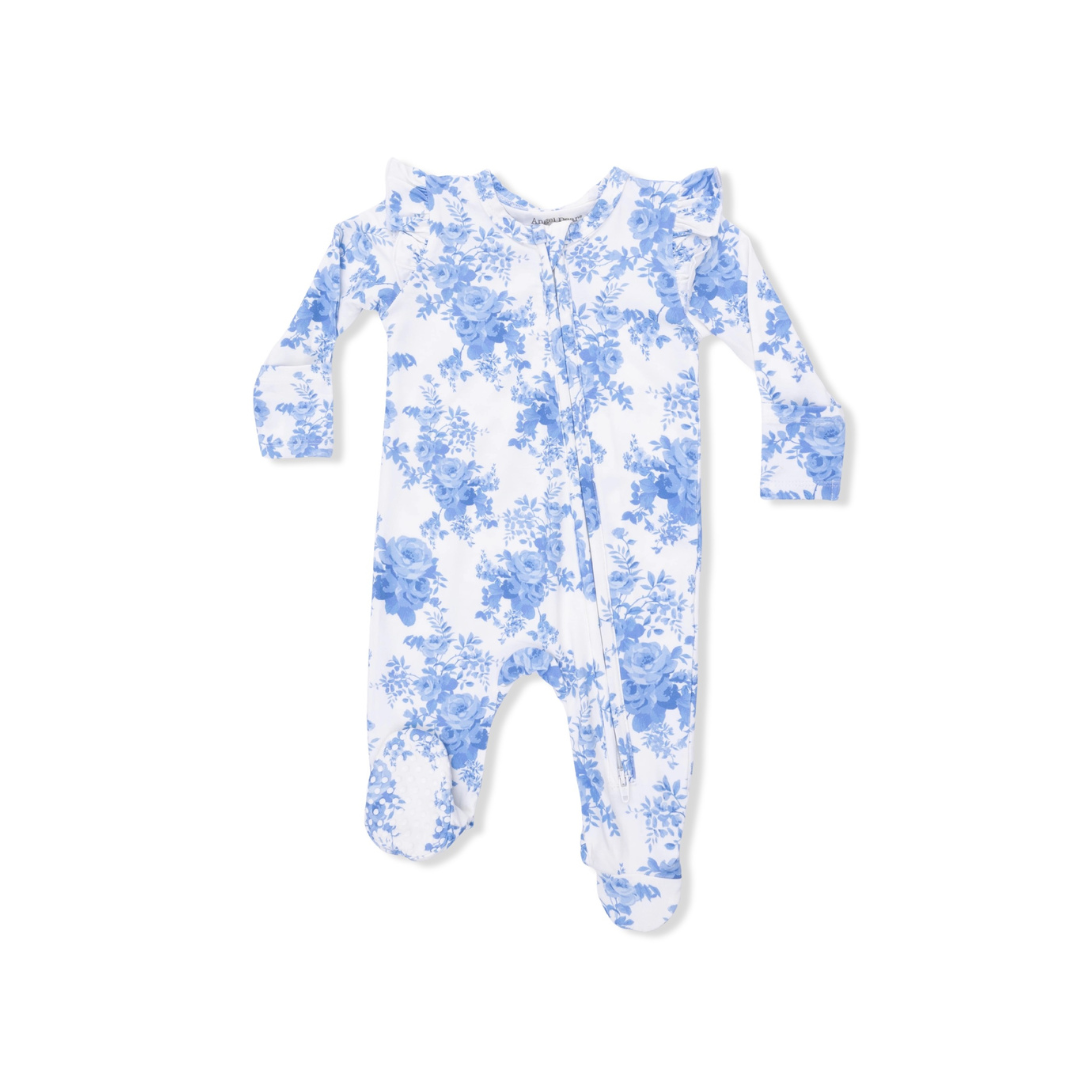 Dream Cottage Floral - 2 Way Ruffle Sleeve Zipper Footie