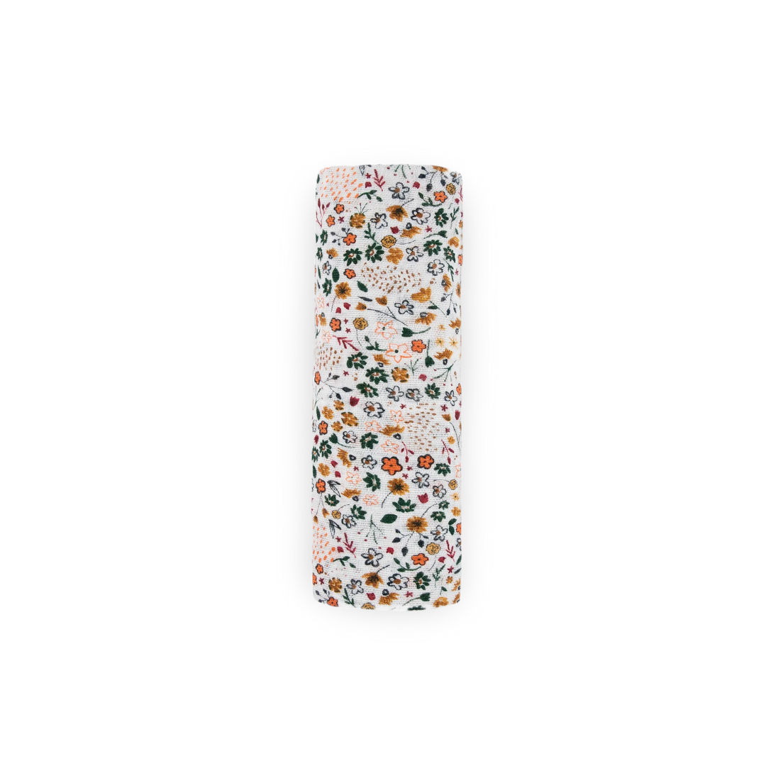 Cotton Muslin Swaddle Pressed Petals
