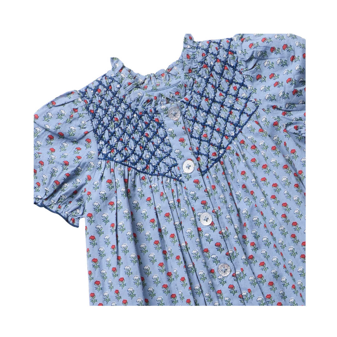 Lucia Blue Carnation Baby Dress