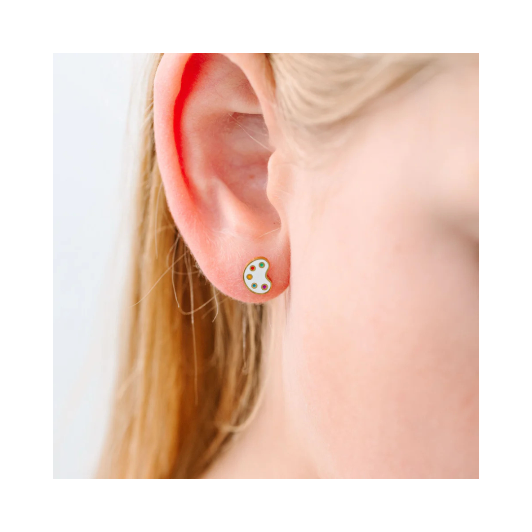 Paint Pallet Brush Screw Back Earring