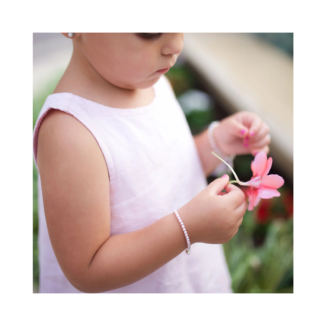 Serenity 2 Silver Tiny Pearl Bracelet Small